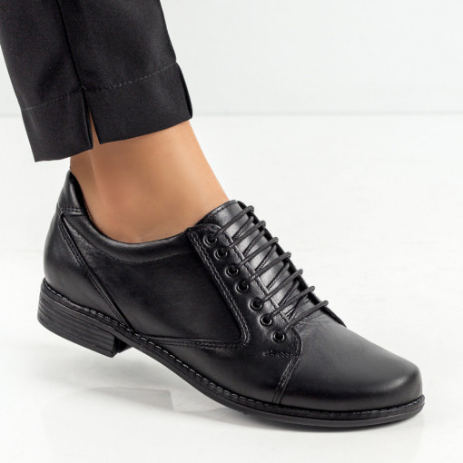 Pantofi dama casual - Piele naturala, Pantofi negri dama casual din Piele MDL033899 - modlet.ro