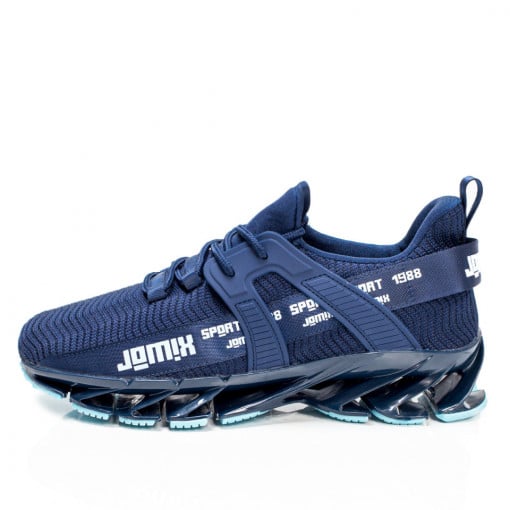 Adidasi trendy barbati, Pantofi sport albastri din material textil MDL04990 - modlet.ro