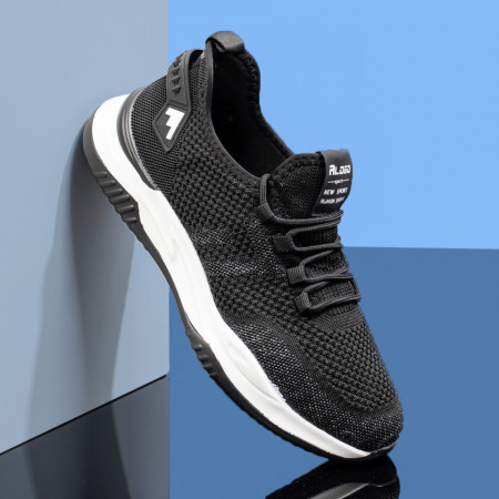 Pantofi sport barbati cu siret negri MDL08353