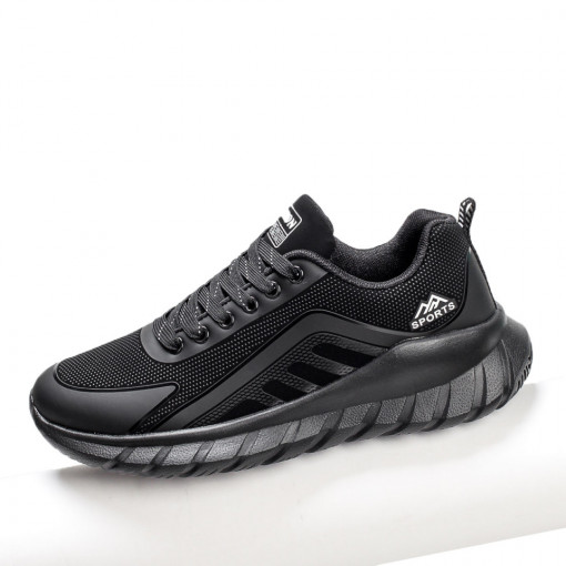 Adidasi barbati, Pantofi sport barbati negru cu alb si siret MDL02897 - modlet.ro
