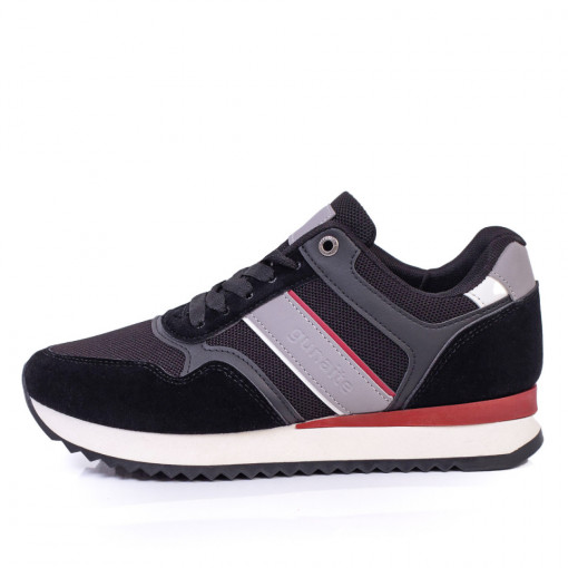 Adidasi trendy barbati, Pantofi sport negri din material textil barbati MDL05747 - modlet.ro