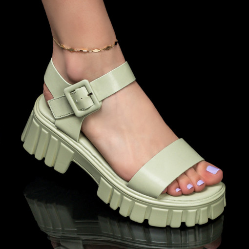 Sandale trendy joase, Sandale cu talpa groasa dama verzi MDL04984 - modlet.ro