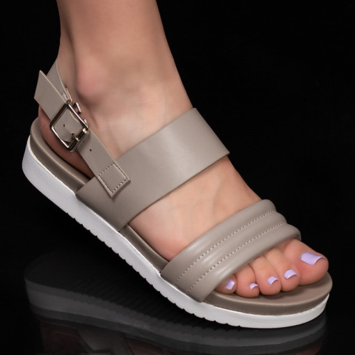 Sandale clasice cu platforma, Sandale dama cu talpa groasa gri MDL04996 - modlet.ro