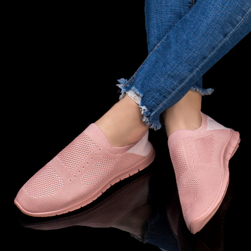Pantofi sport dama, Espadrile dama sport roz cu alb MDL04709 - modlet.ro