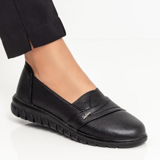 Pantofi casual clasici dama, Pantofi casual dama negri cu talpa joasa MDL06126 - modlet.ro