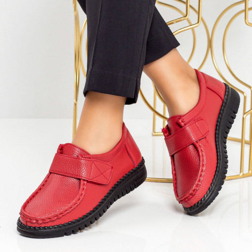 Pantofi casual dama, Pantofi casual dama rosii cu scai MDL06059 - modlet.ro