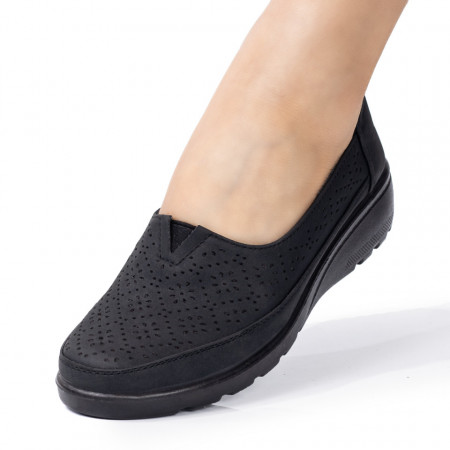 Reduceri  Pantofi casual, Pantofi dama casual perforati negri MDL08182 - modlet.ro