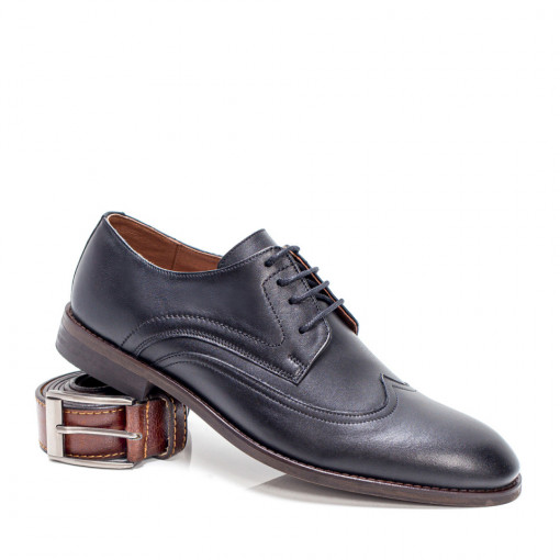 Pantofi eleganti barbatesti din piele, Pantofi negri barbati eleganti din Piele MDL03971 - modlet.ro