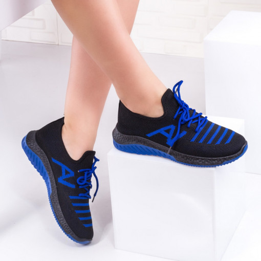 Pantofi sport dama negri cu albastru Felenia