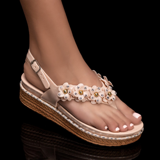 Sandale trendy cu platforma, Sandale dama nude cu platforma MDL05152 - modlet.ro