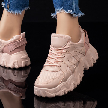 Pantofi dama cu talpa groasa roz MDL07851