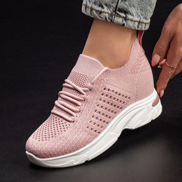 Pantofi sport dama roz perforati MDL03149