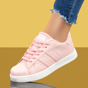 Pantofi dama sport roz cu siret MDL07899