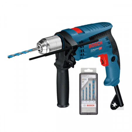 Masina de gaurit Bosch GSB 13 RE + set 4 burghie MultiConstruction in valiza