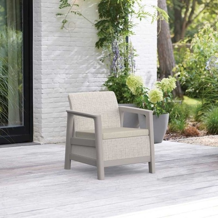 Set mobilier de terasa, aspect iuta, Keter Scandi - Img 3
