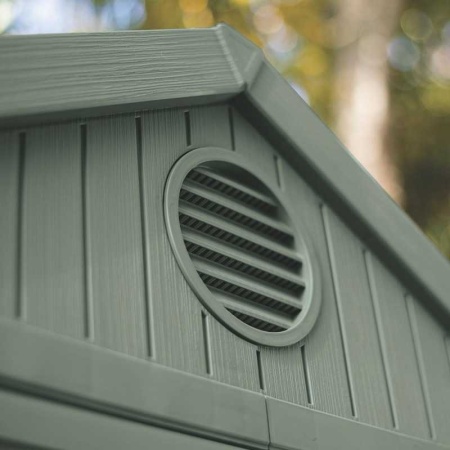 Casuta de gradina, Keter, verde maslin, 6x6, colectie Darwin, cu usa dubla, cu podea, cu ventilatie, cu ranforsare metalica - Img 6