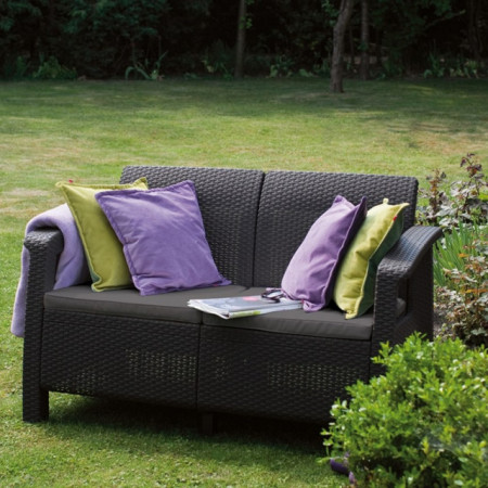 Set mobilier gradina fara masa maro Keter Corfu Rest - Img 3