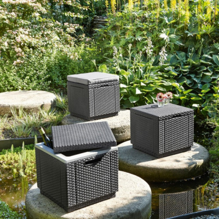 Cutie depozitare patrata graphite Keter Ice Cube - Img 5