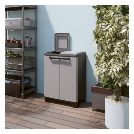 Dulap 2 usi pentru reciclare gri Keter Split Premium 110 L - Img 2