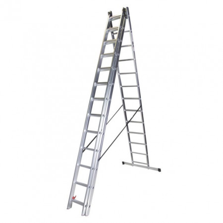 Scara tripla aluminiu STR313 Bisonte, 3x13 trepte - Img 3