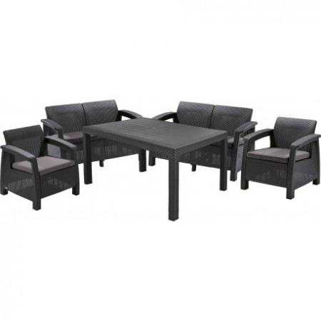 Set mobilier gradina Curver Corfu Fiesta graphite - coolgrey