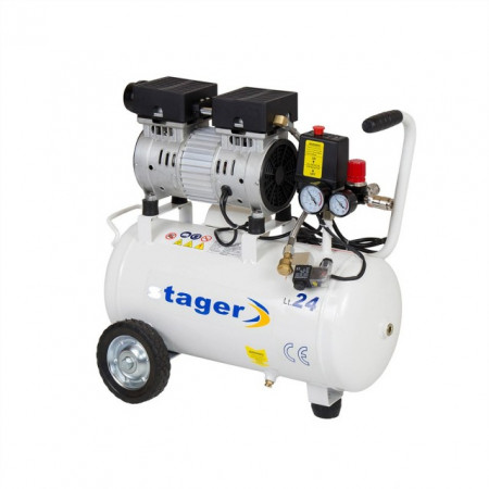 Compresor silentios Stager HM24JW-0.55, 0.75CP, 24L, 8BAR - Img 2