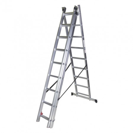 Scara tripla aluminiu STR309 Bisonte, 3x9 trepte - Img 3