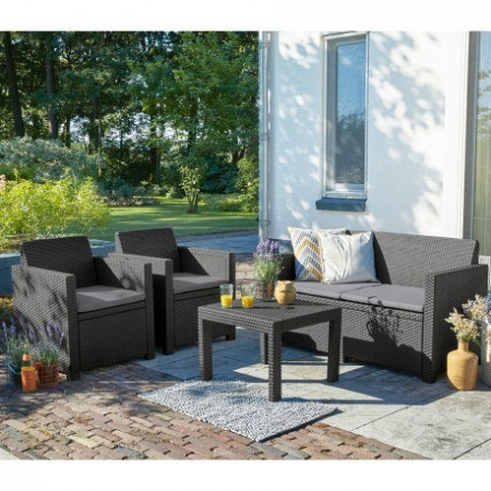 Set mobilier gradina Curver Alabama gri - Img 4