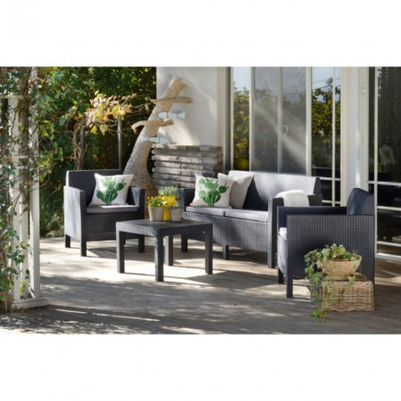 Set mobilier gradina Curver Orlando gri - Img 5