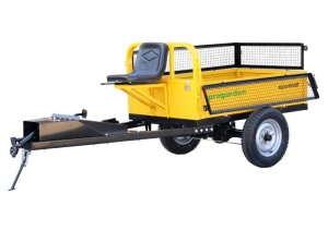 ProGARDEN Alpine RM500T Remorca cu tractiune 500kg cu obloane, 1 osie, prindere bolt pentru motocultor, roti 5.00-12