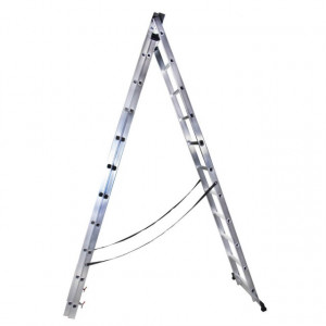 Scara tripla aluminiu STR311 Bisonte, 3x11 trepte - Img 3
