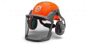 Set echipament de protectie Husqvarna Functional - manusi, pantaloni,bretele casca - Img 4