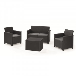 Set mobilier gradina 4 locuri cu masuta depozitare graphite Keter Elodie - Img 4
