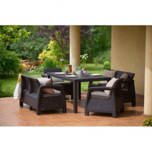 Set mobilier gradina Curver Corfu Fiesta brown - warm taupe - Img 3