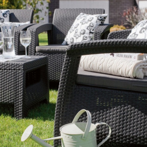 Set mobilier gradina fara masa graphite Keter Corfu Rest - Img 4