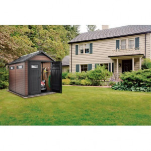 Casuta gradina Curver Fusion 759 mahon-antracit cu usa dubla - Img 2
