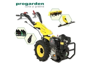 ProGARDEN Pachet Campo U16E Motocultor 14CP + Bara cosire BC120M + Roata sustinere + Freza tractata FT90 + 4L Ulei