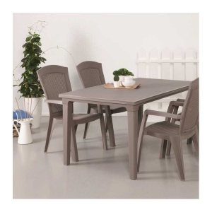 Scaun gradina, plastic, Keter, cu spatar si cotiere, Rezistent UV, Minnesota, Cappuccino, 61x65x99 cm - Img 3