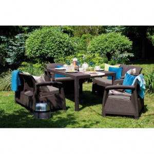 Set mobilier gradina Curver Corfu Fiesta brown - warm taupe - Img 4