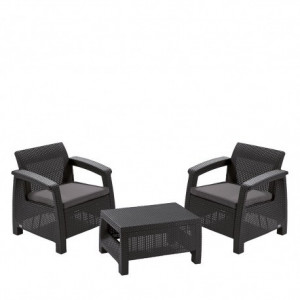 Set mobilier gradina Curver Corfu weekend gri