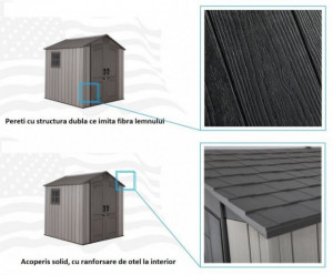 Casuta de gradina magazie L712 XL Premium, 214x366 cm, perete dublu - Img 3