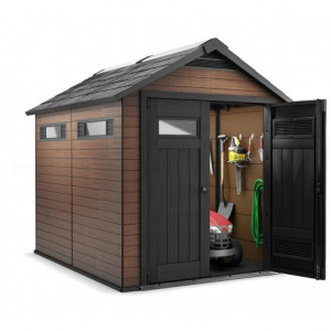 Casuta gradina Curver Fusion 759 mahon-antracit cu usa dubla - Img 3