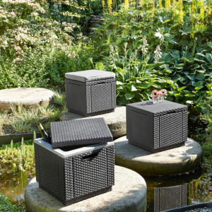 Cutie depozitare patrata graphite Keter Ice Cube - Img 5
