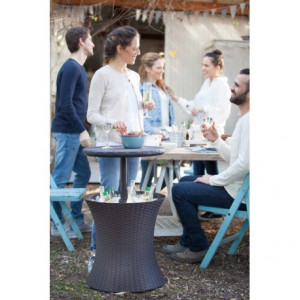 Mini bar gradina Curver Pacific Cool Bar rattan gri - Img 3