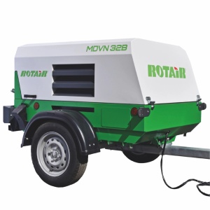 Motocompresor ROTAIR MDVN 32B debit 3100l/min, 7 bar motor Briggs&Stratton 40 cp, tractabil rutier