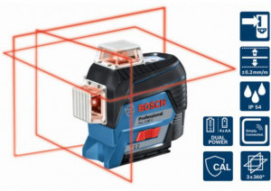 Nivela laser cu linii, 30m, Bosch GLL3-80 C - Img 2