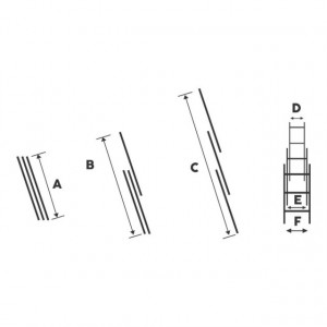 Scara tripla aluminiu STR308 Bisonte, 3x8 trepte - Img 2