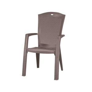 Scaun gradina, plastic, Keter, cu spatar si cotiere, Rezistent UV, Minnesota, Cappuccino, 61x65x99 cm