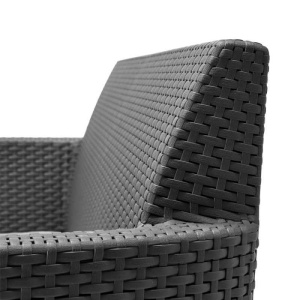Set mobilier de terasa sau balcon, imitatie ratan, grafit, Keter Salemo, cu masa si 2 fotolii, perne incluse, rezistent UV si intemperii, usor de asamblat si depozitat - Img 2