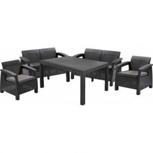Set mobilier gradina Curver Corfu Fiesta graphite - coolgrey